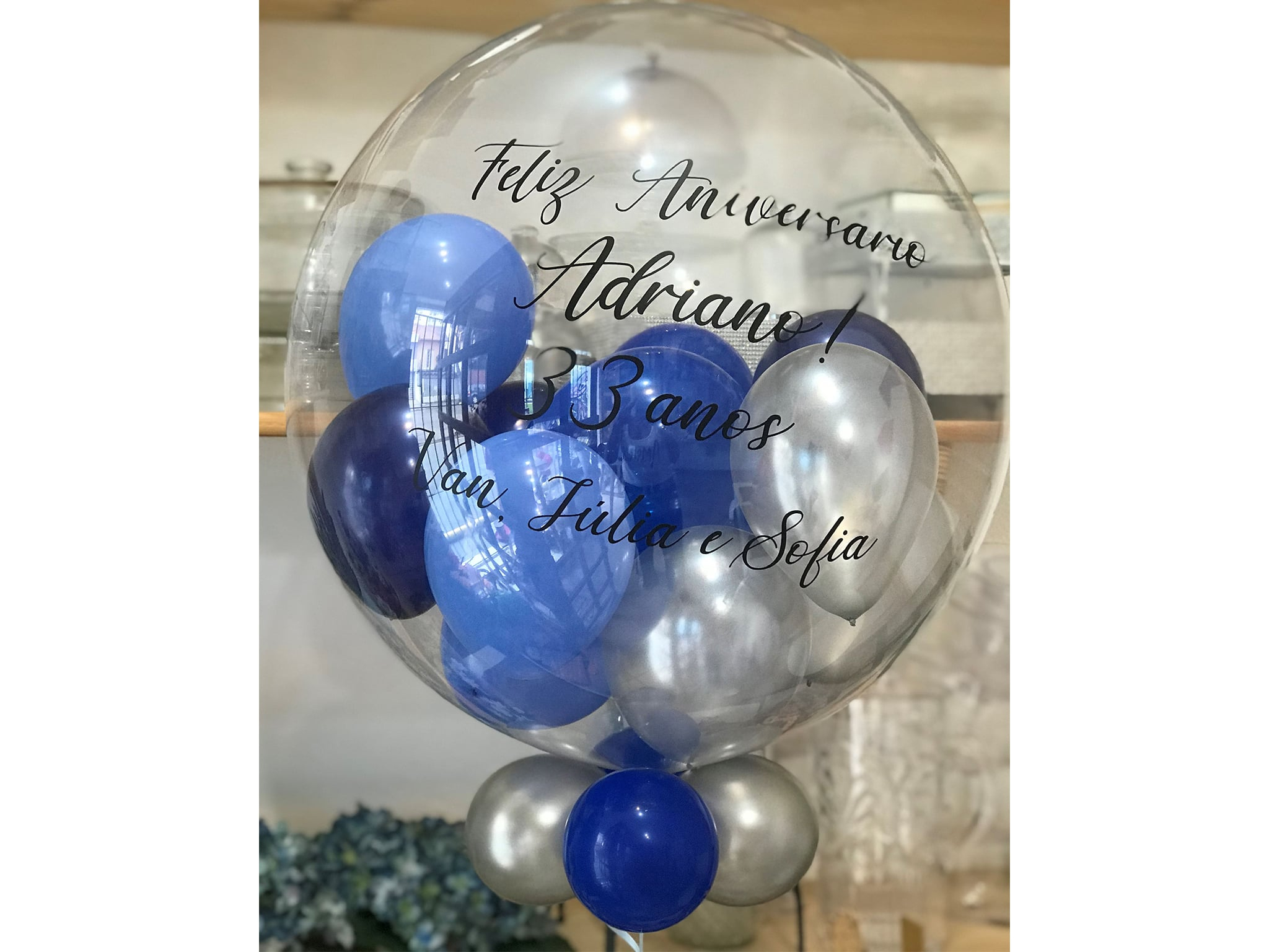 Balão Cristal Em Tons De Azul