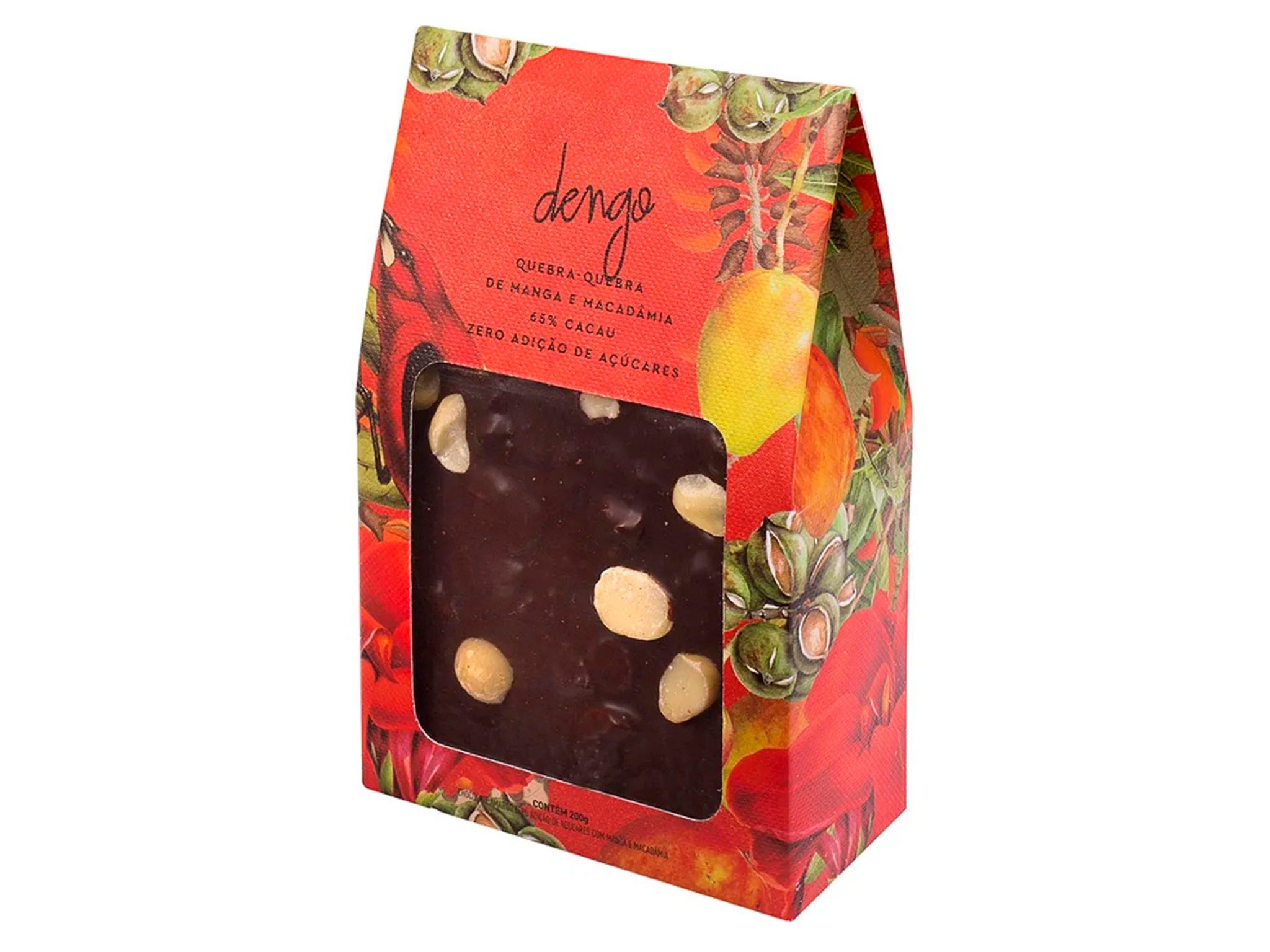 Chocolate Quebra Quebra de Manga e Macadâmia 65% Cacau Zero Adição de Açúcares 200G Chocolate Quebra Quebra de Manga e Macadâmia 65% Cacau Zero Adição de Açúcares 200G
