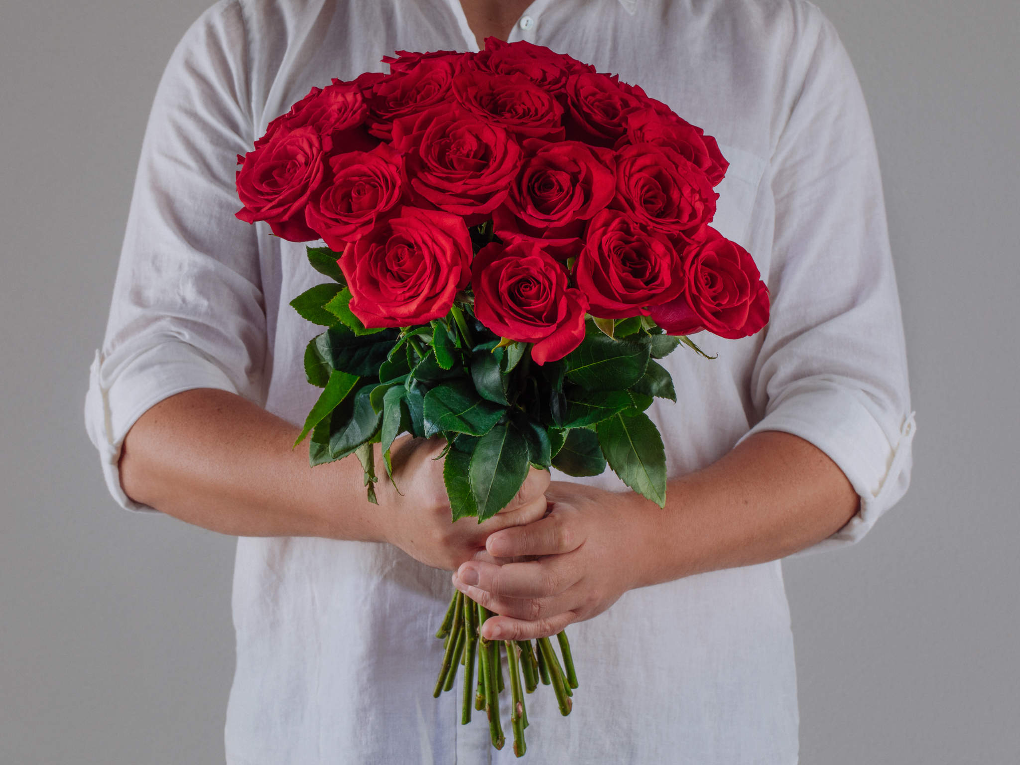 Buquê de 20 Rosas Colombianas Vermelhas Para Entrega