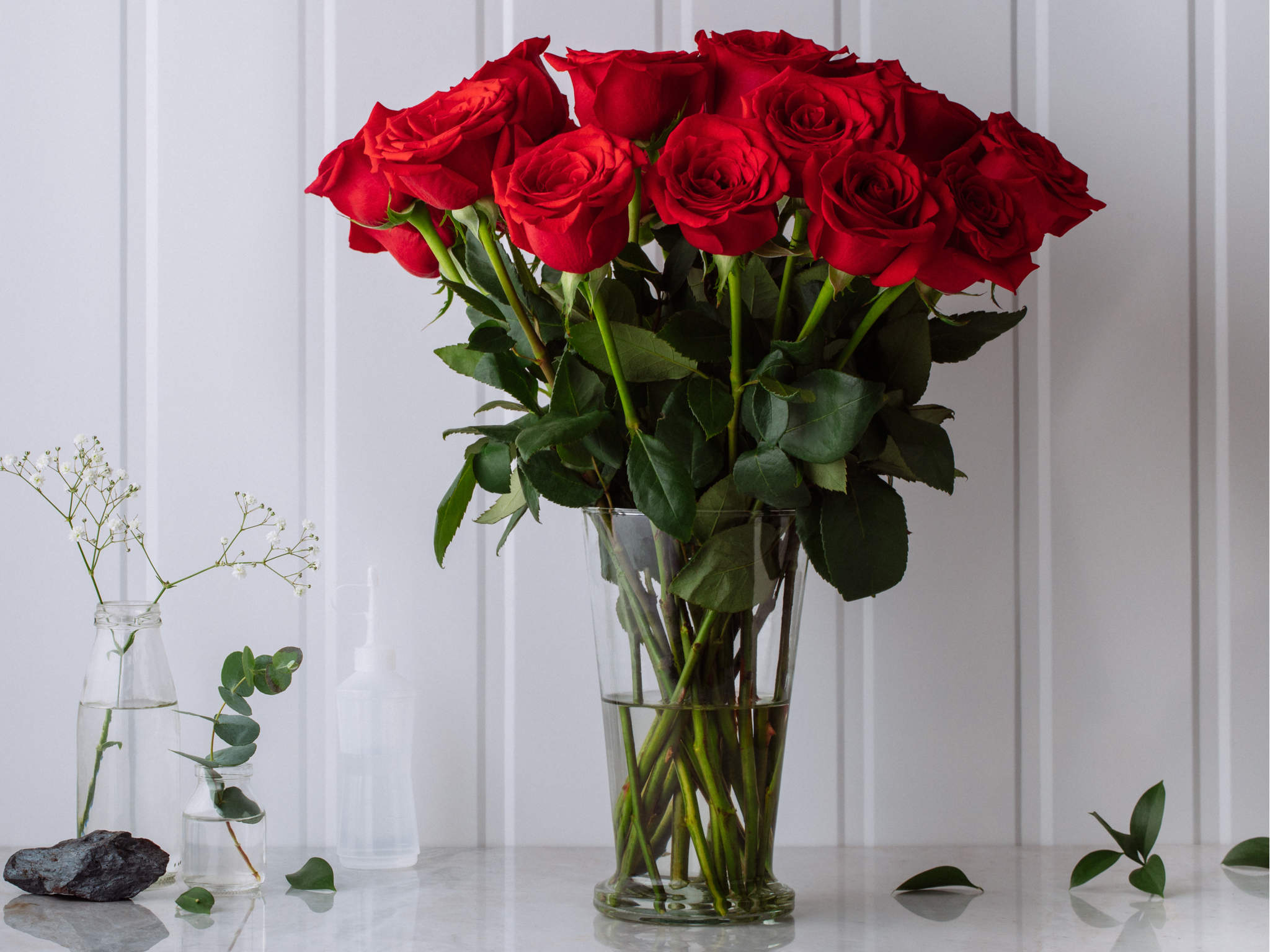Arranjo de 20 Rosas Vermelhas em Vaso Para Entrega