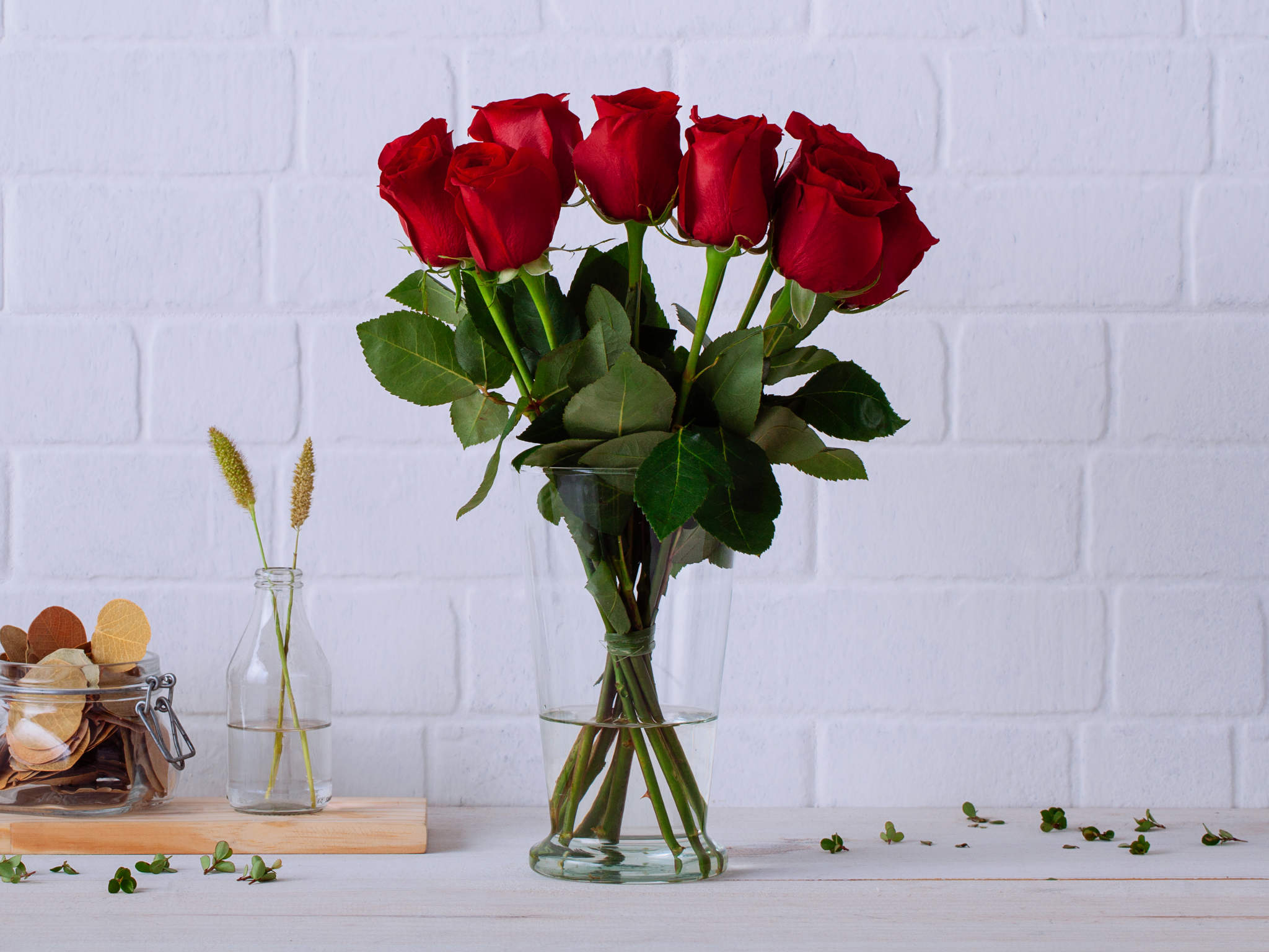 Arranjo de 10 Rosas Vermelhas em Vaso