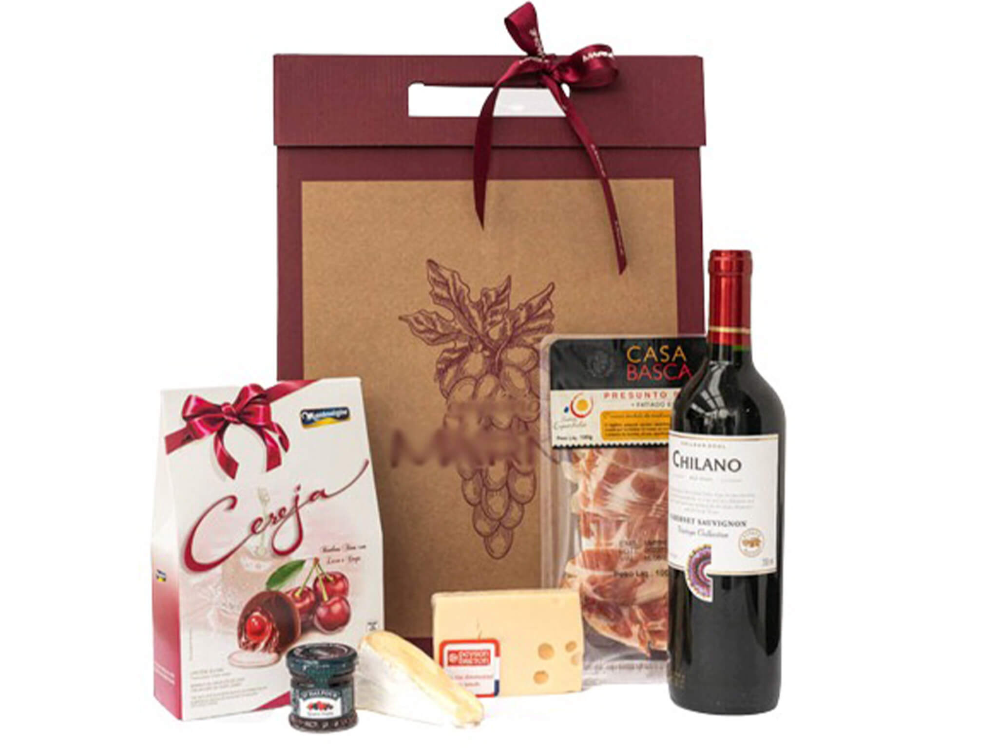 Kit de Vinho, Chocolate e Frios Kit de Vinho, Chocolate e Frios