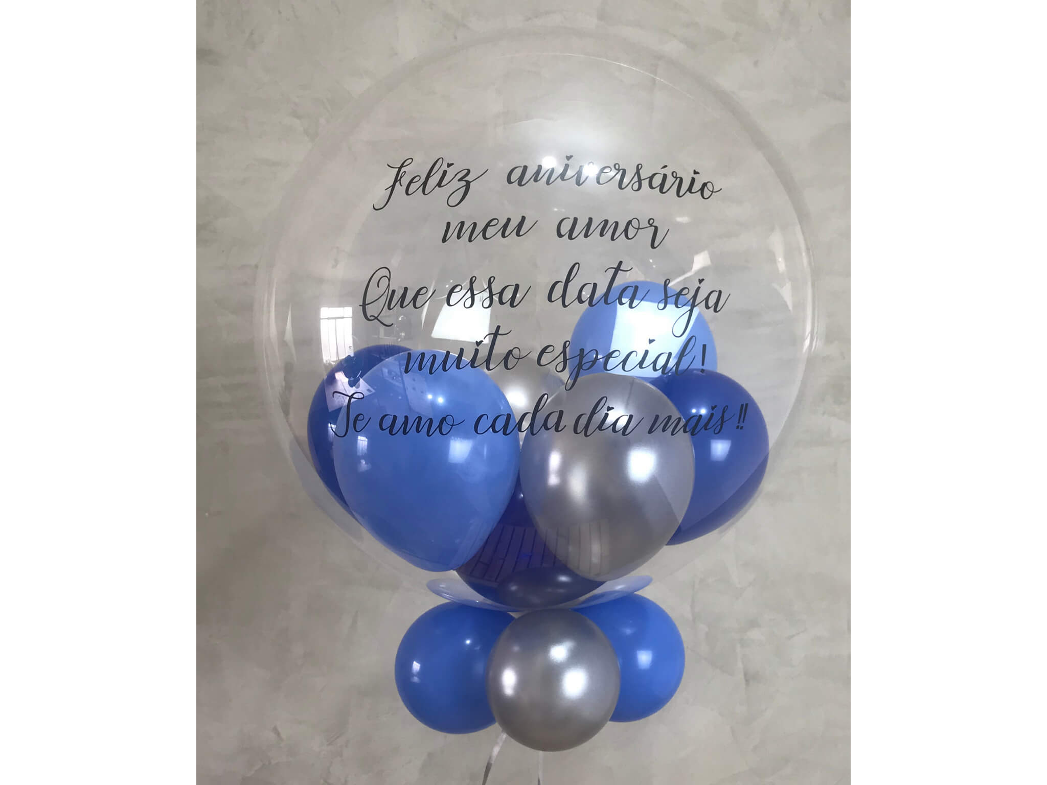 Balão Cristal Bubble em Tons de Azul