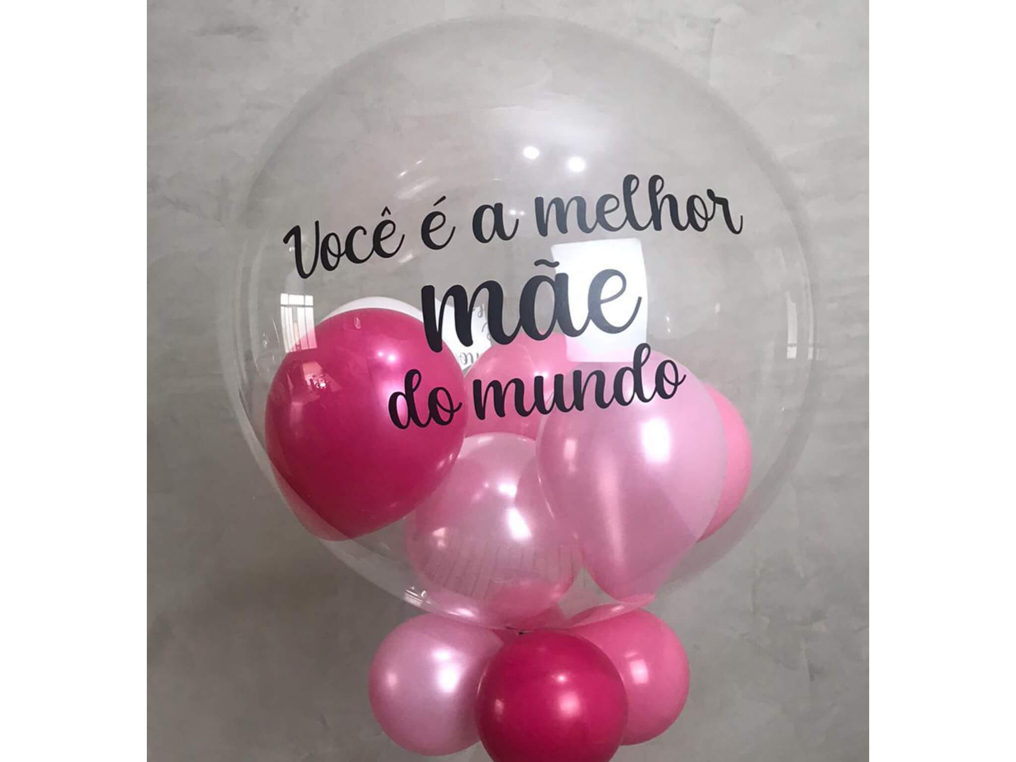 Balão Cristal Bubble em Tons de Rosa