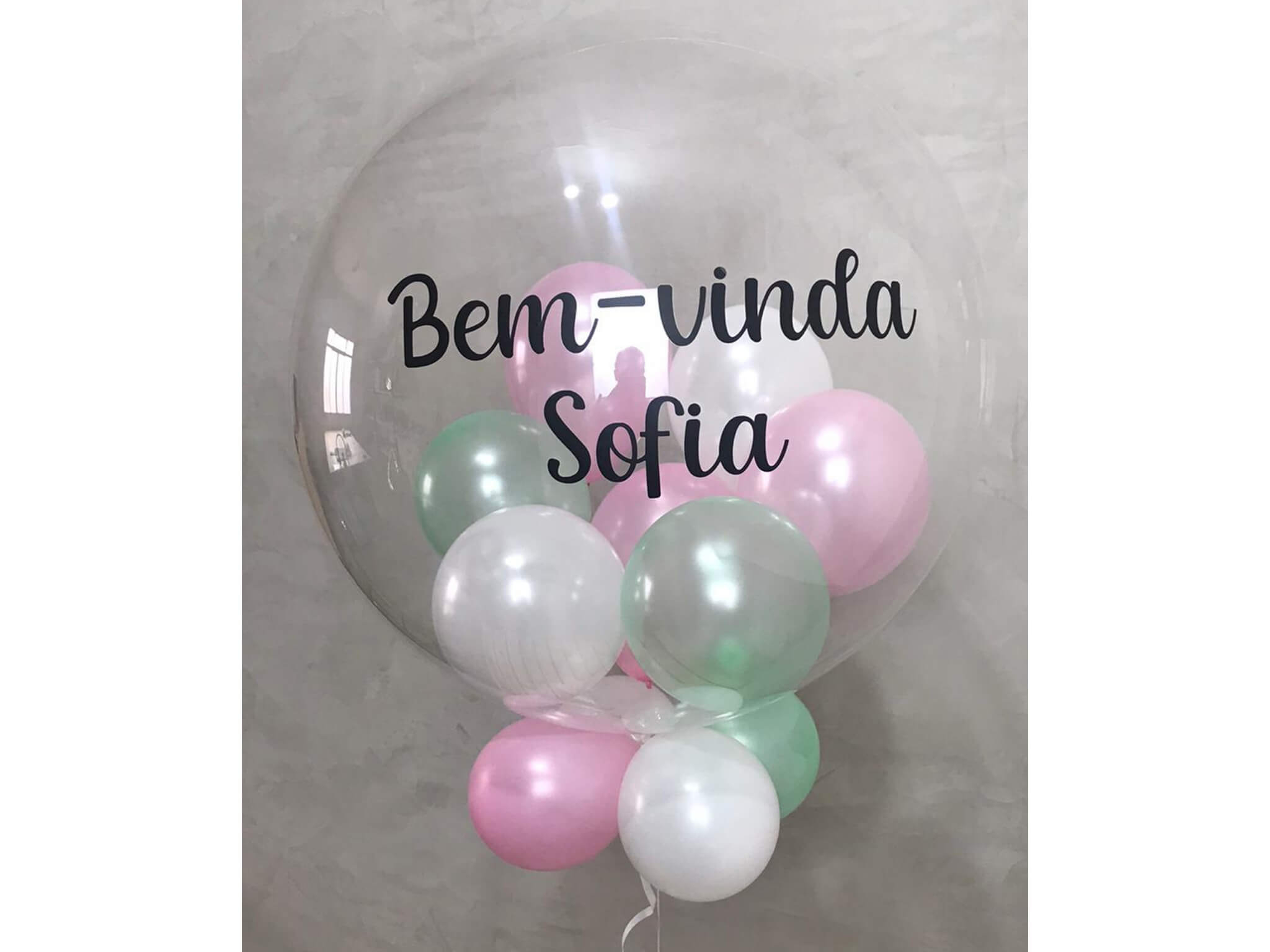 Balão Cristal Bubble Bem-Vindo Bebê