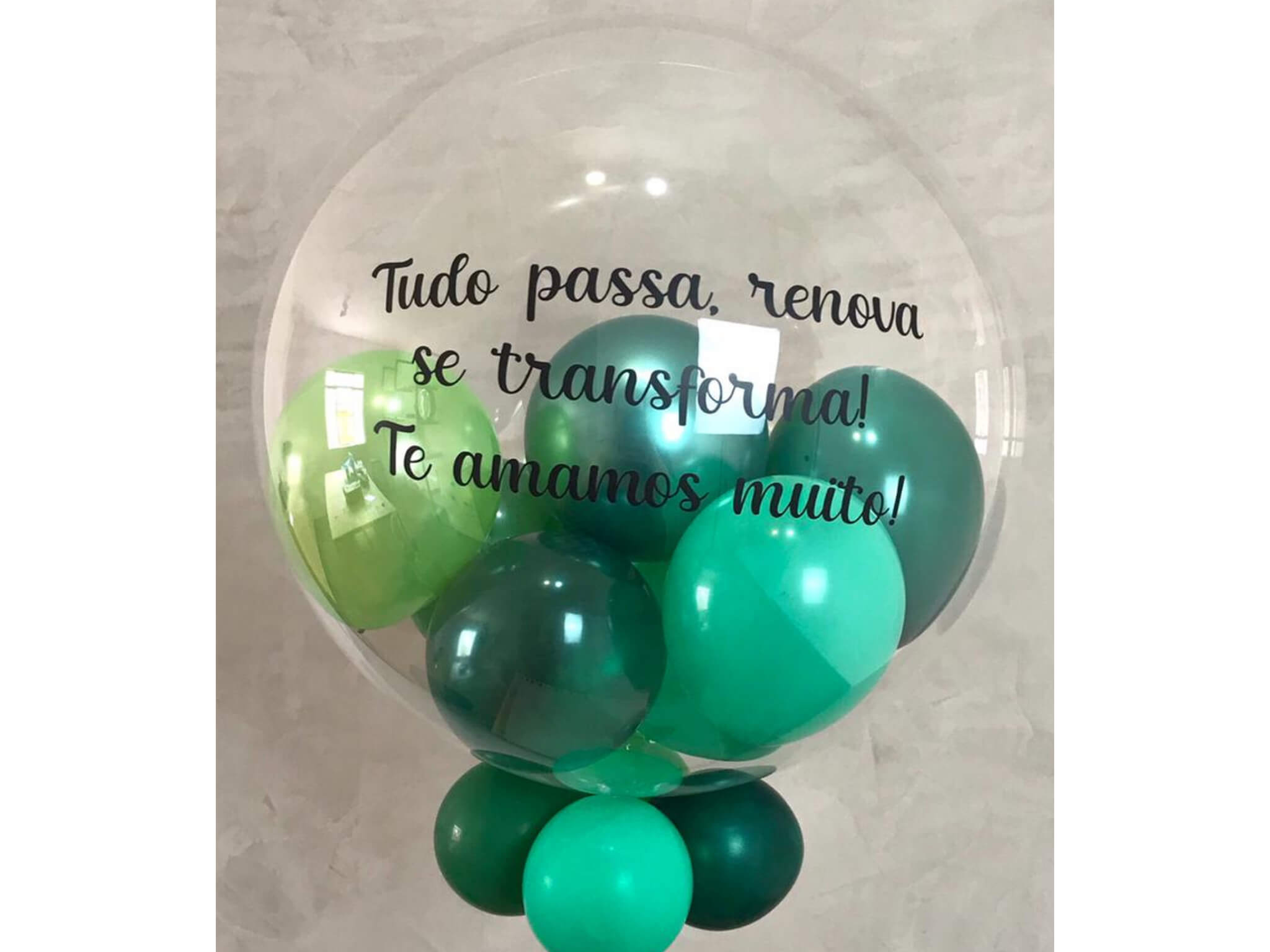 Balão Cristal Bubble em Tons de Verde
